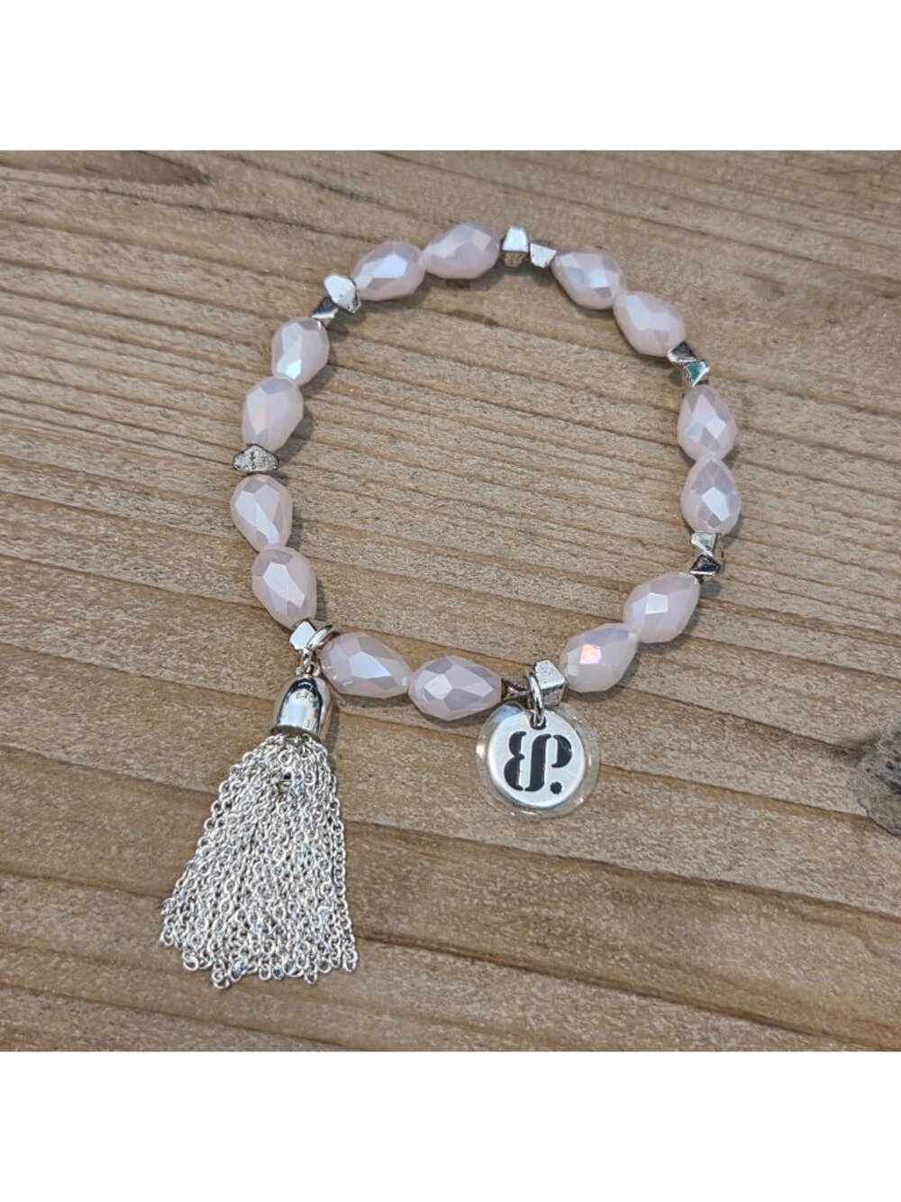 Bomb Party Holiday Stacks 2022 Snowflake Dreams Pink Beaded Single Bracelet
